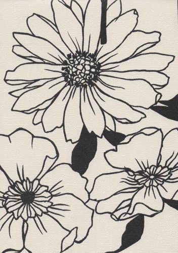 Papel de Parede - Flores P&B